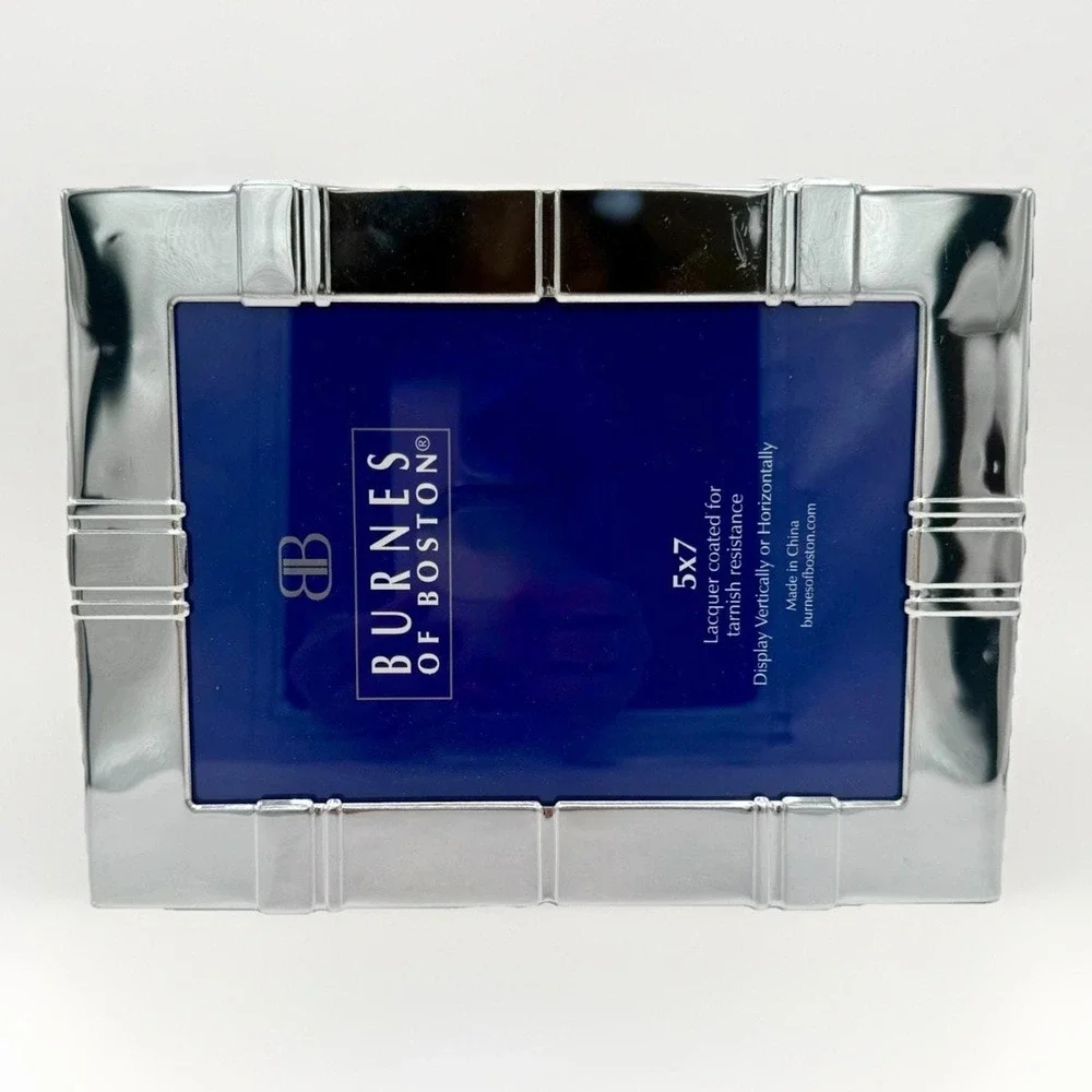 Burnes of Boston Silver 5x7 Picture Frames Set of 5 Gallery Wall Metal Frames